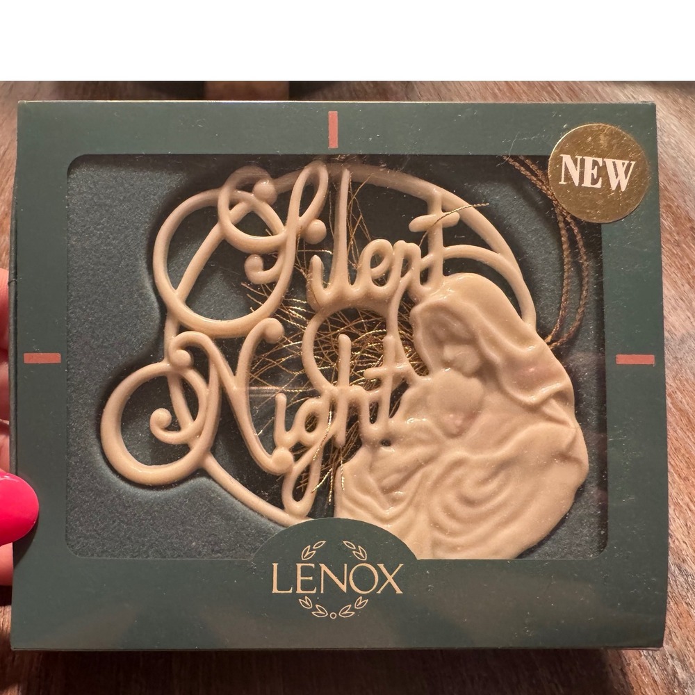 Lenox Silent Night Porcelain Christmas Ornament Songs of Christmas Ivory Gold